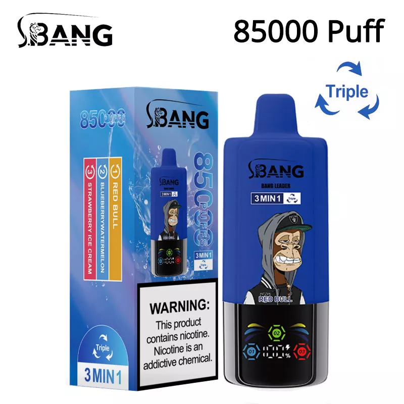 Bang Leader 85K 3-in-1 Bang Leader 85K 3-in-1 使い捨てベイプ 本体とパッケージ ブルー