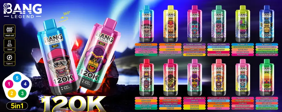 Bang Legend 120K 5-in-1 使い捨てベイプ 本体 - VapeJP Shop