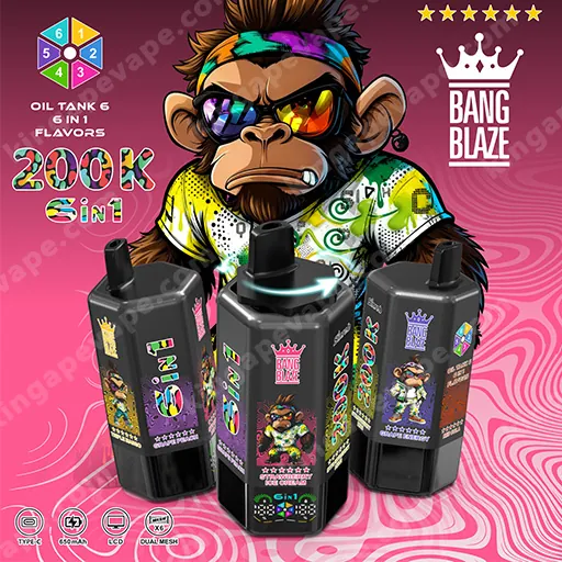 Bang Blaze 200K 6-in-1 BANG BLAZE 200K 6-in-1 イチゴスイカ フレーバー 使い捨てベイプ