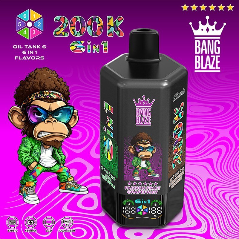 Bang Blaze 200K 6-in-1 BANG BLAZE 200K 6-in-1 スイカサワーピーチ フレーバー 使い捨てベイプ