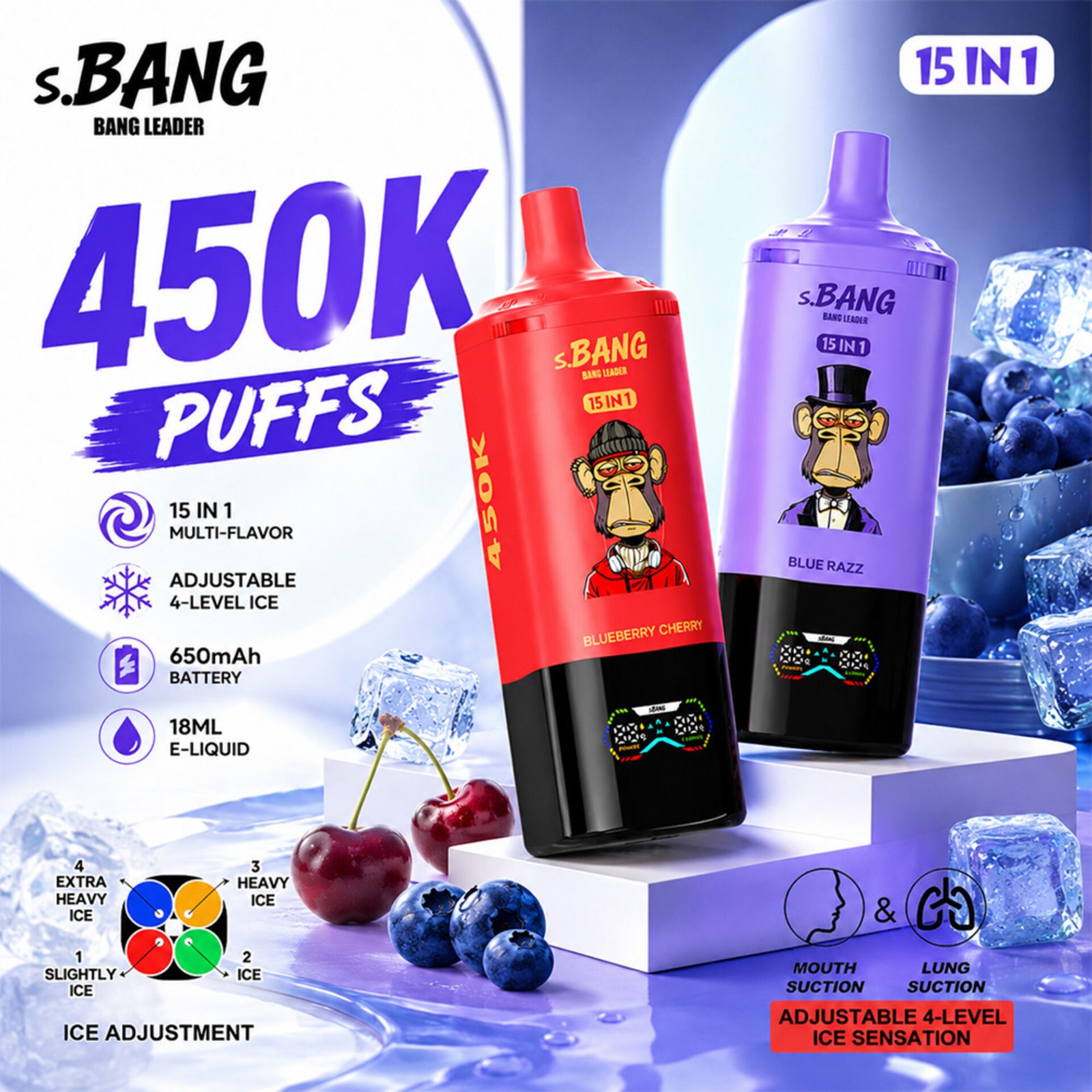 Bang Leader 450K 15-in-1 使い捨てベイプ