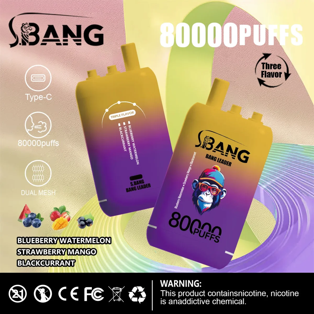 Bang Leader 80K 3-in-1 Bang Leader 80K 3-in-1 レッドブル フレーバー 使い捨てベイプ