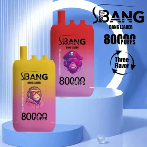 Bang Leader 80K 3-in-1 使い捨てベイプ 本体とパッケージ メインビジュアル