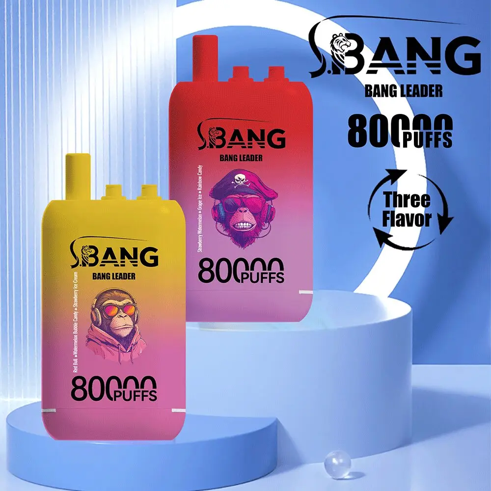 Bang Leader 80K 3-in-1 Bang Leader 80K 3-in-1 使い捨てベイプ 本体とパッケージ メインビジュアル
